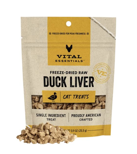 Vital Essentials Freeze Dried Cat Treats - Duck Liver