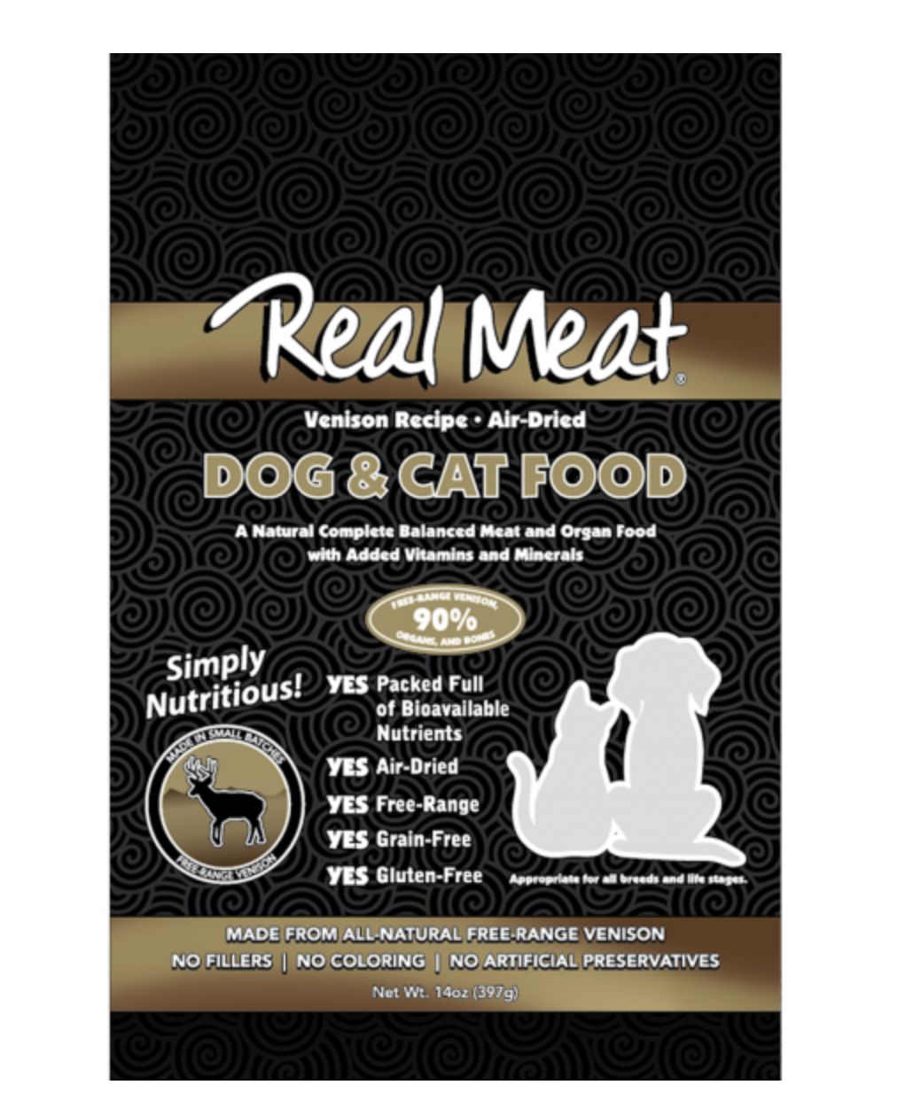 The Real Meat Company Air-Dried Dog/Cat Food - Venison, Size: 14oz