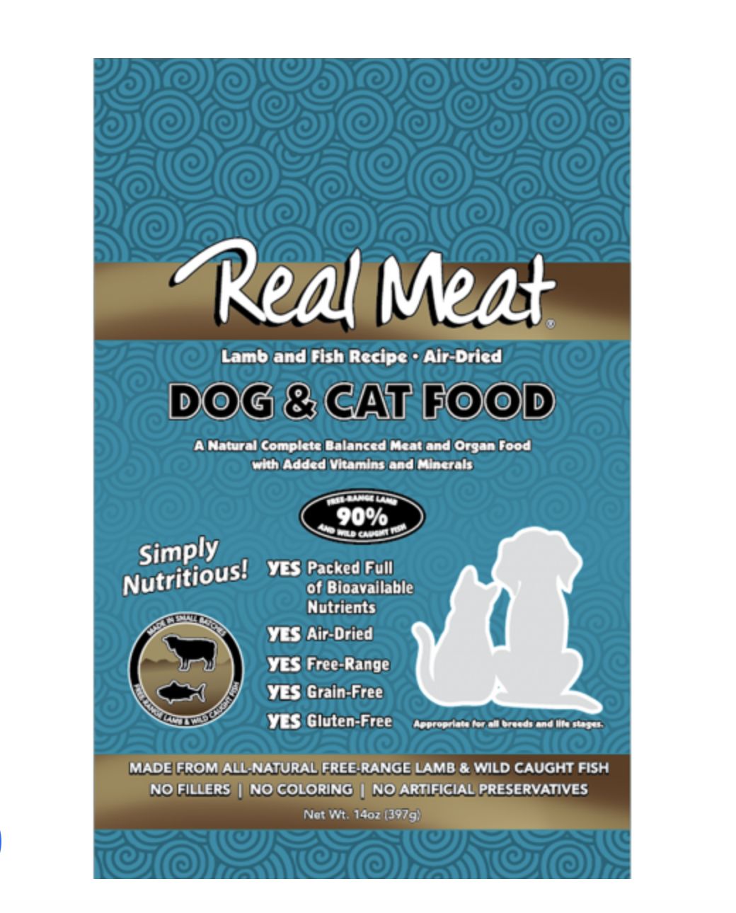 The Real Meat Company Air-Dried Dog/Cat Food - Lamb &amp; Fish, Size: 14oz