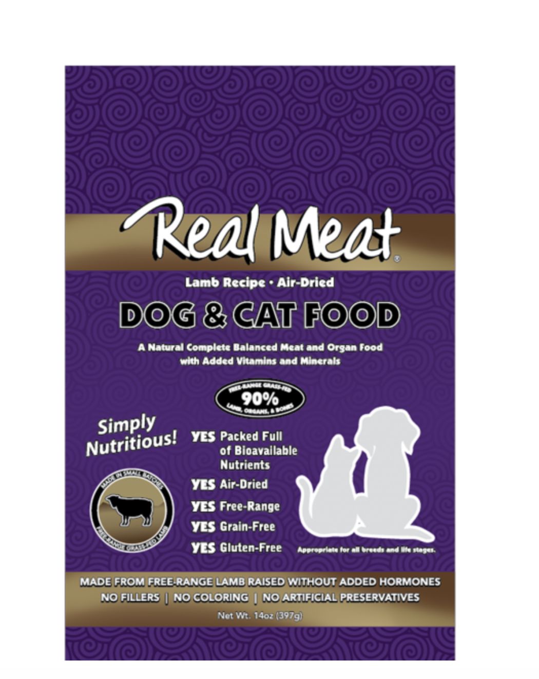 The Real Meat Company Air-Dried Dog/Cat Food - Lamb, Size: 14oz