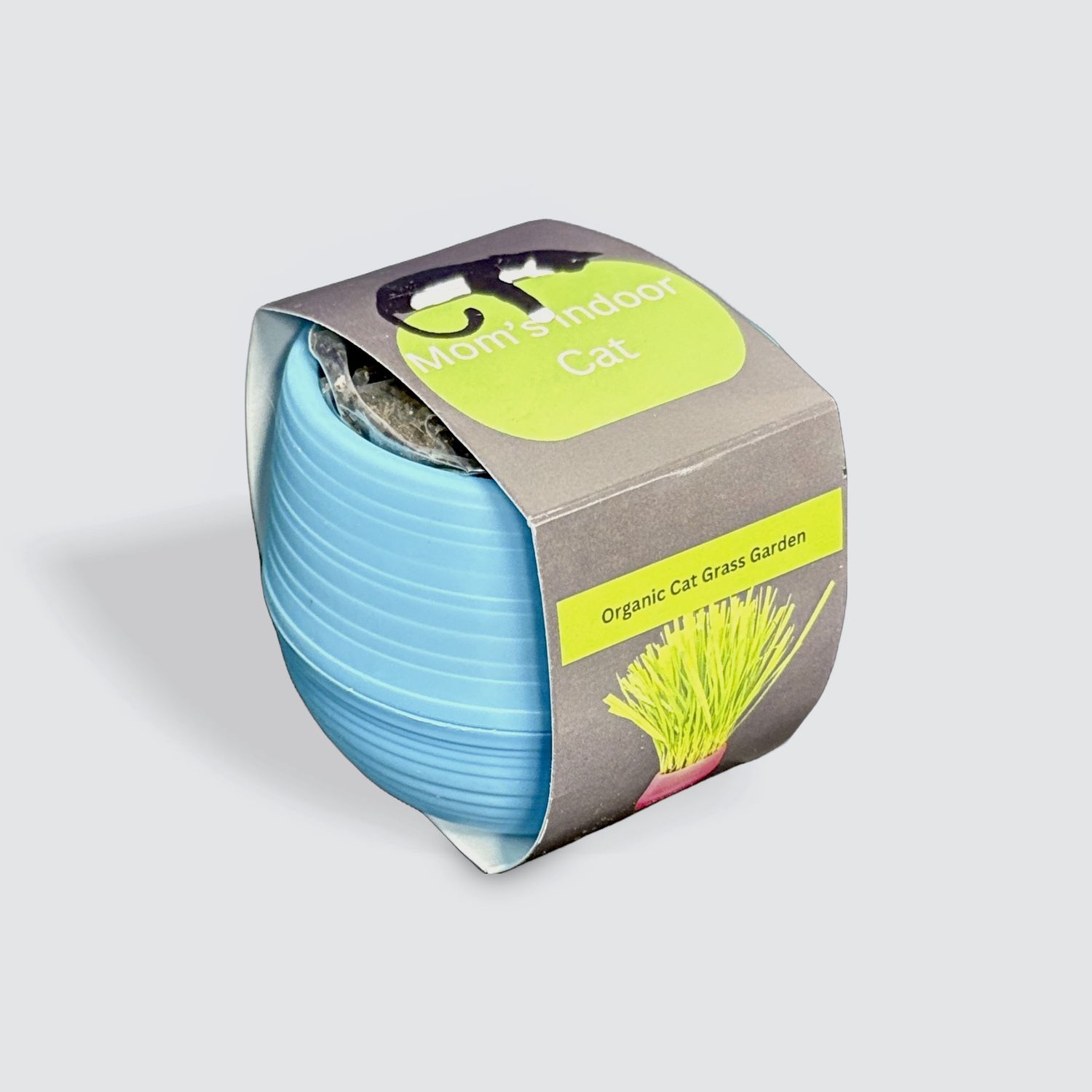 Mom's Indoor Cat Organic Cat Grass Ball, Colour: Blue