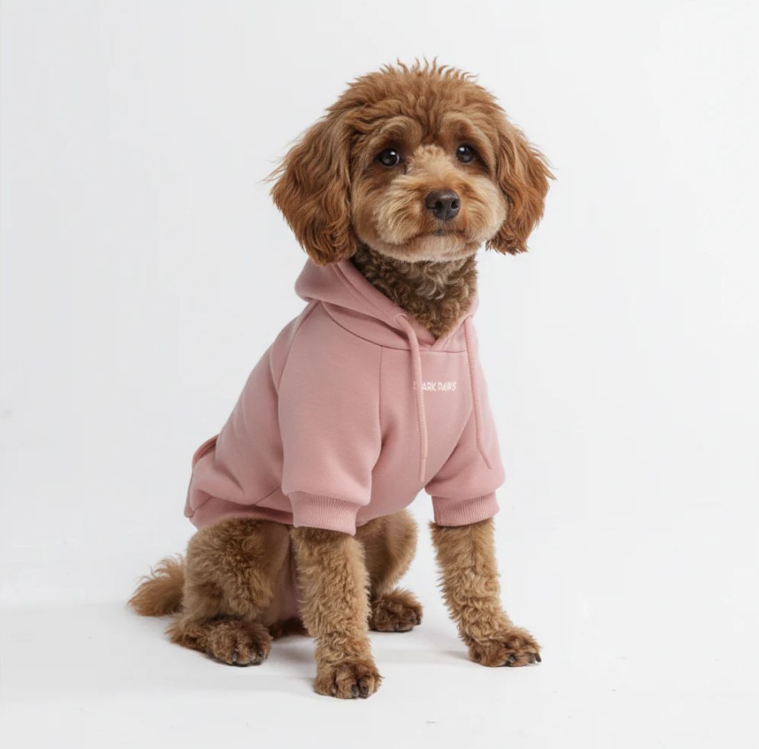 Spark Paws Essential Dog Hoodie - Dusty Pink, Size: SM