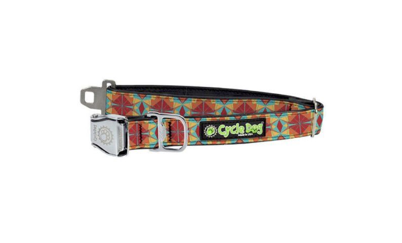 Cycle Dog Collar/Leash - Red Orange Kaleidoscope, Size: MD