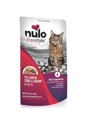 Nulo Freestyle Wet Cat Food Topper - Yellowfin Tuna &amp; Shrimp in Broth