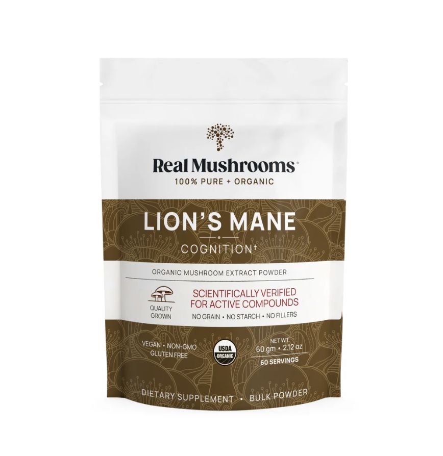 Real Mushrooms Lion's Mane Mushrooms, Material: 45g Powder
