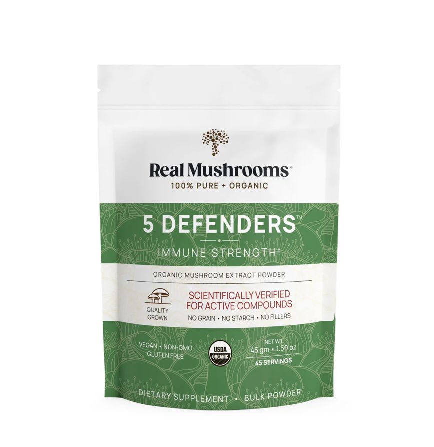 Real Mushrooms 5 Defenders Mushroom Blend, Material: 45g Powder