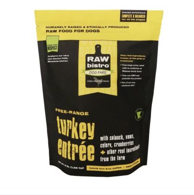 Raw Bistro Frozen Raw Dog Food - Turkey