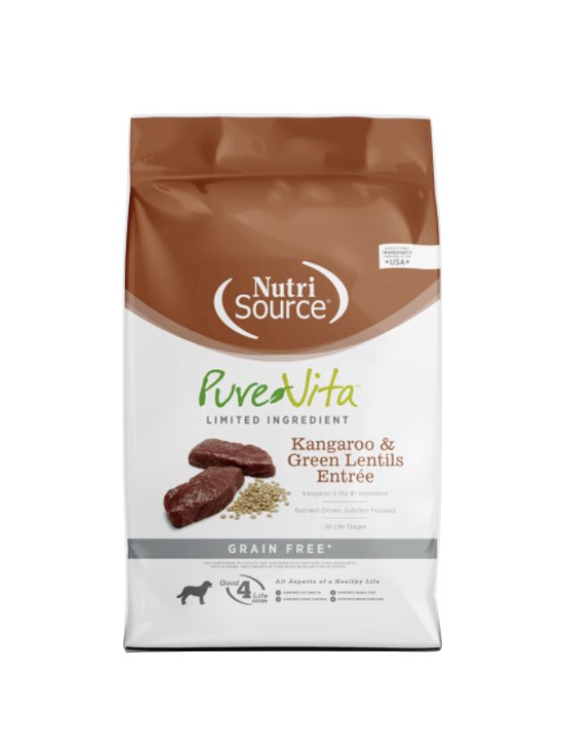 Pure Vita Dry Dog Food - Grain Free Kangaroo &amp; Green Lentils, Size: 4 lb