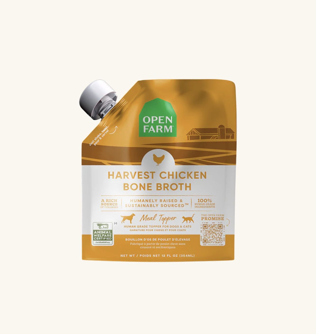Open Farm Bone Broth - Chicken, Size: 12oz