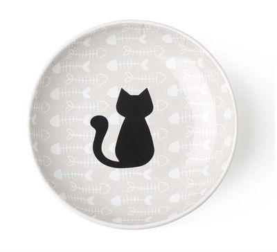 Petrageous Designs Ceramic Cat Bowl - Kitty &amp; Fish Bones
