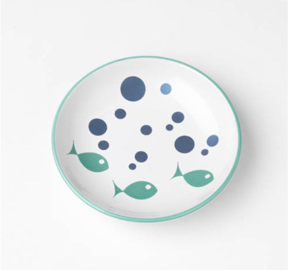 Petrageous Designs Ceramic Cat Bowl - Bubble Fish, Size: 5" Saucer