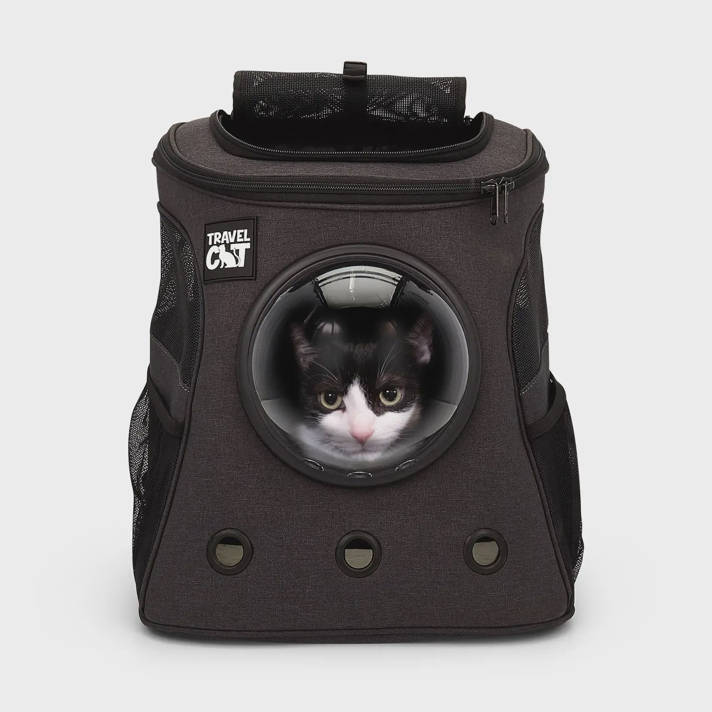 Travel Cat "The Fat Cat" Backpack, Colour: Black