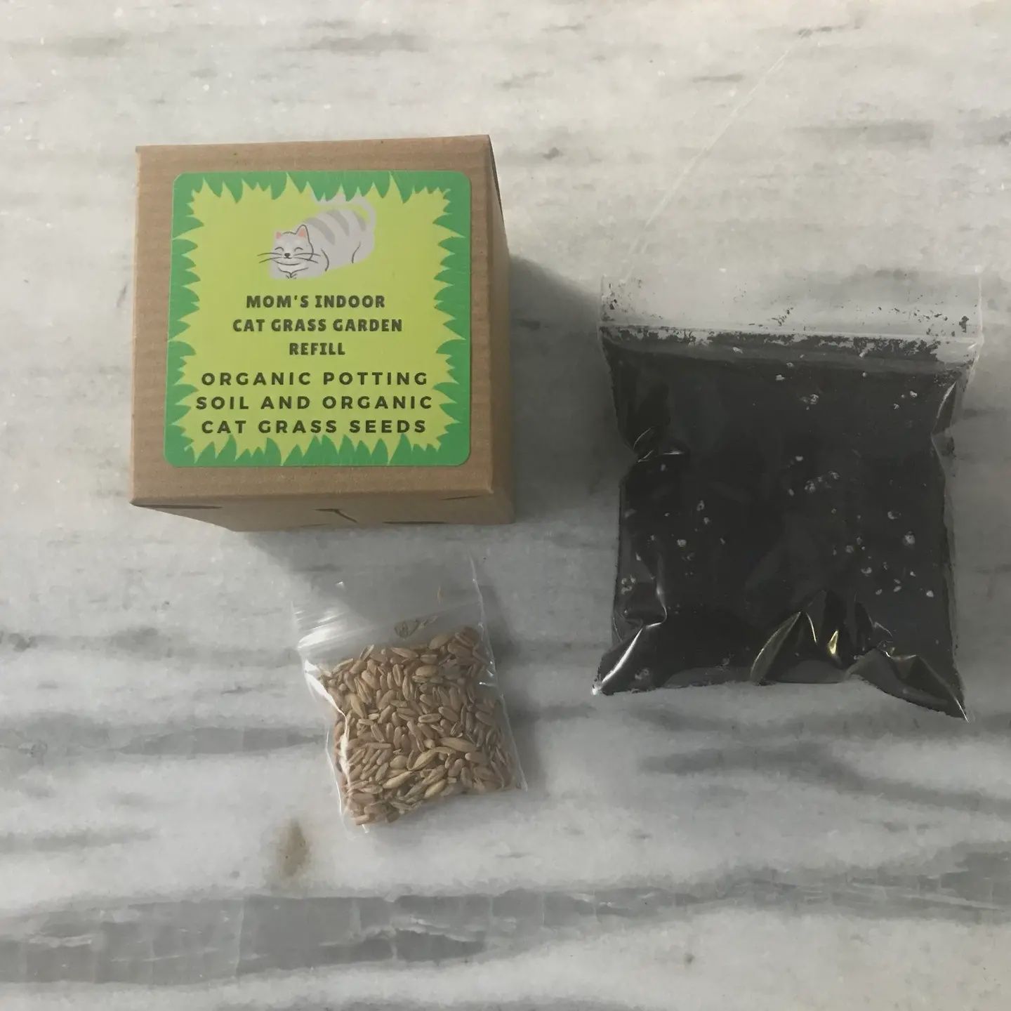 Mom's Indoor Cat Organic Cat Grass Refill Kit, Size: Ball Refill