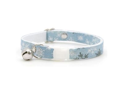Made By Cleo Cat Collar - Snowflakes/Frosty Blue