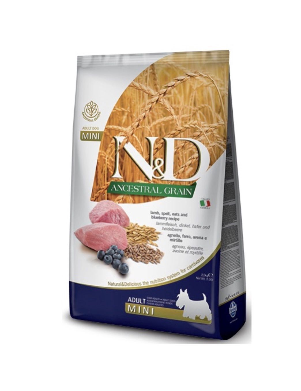 Farmina Ancestral Grain Dry Dog Food - Lamb &amp; Blueberry Adult, Size: Mini 5.5lb