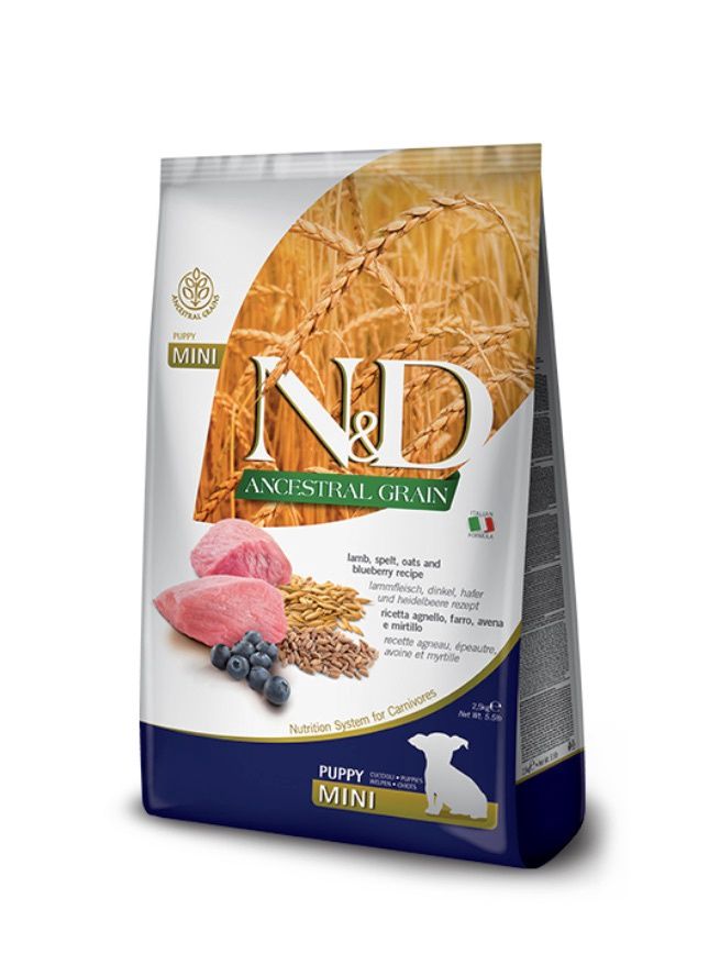 Farmina Ancestral Grain Dry Dog Food - Lamb &amp; Blueberry Puppy, Size: Mini 5.5lb