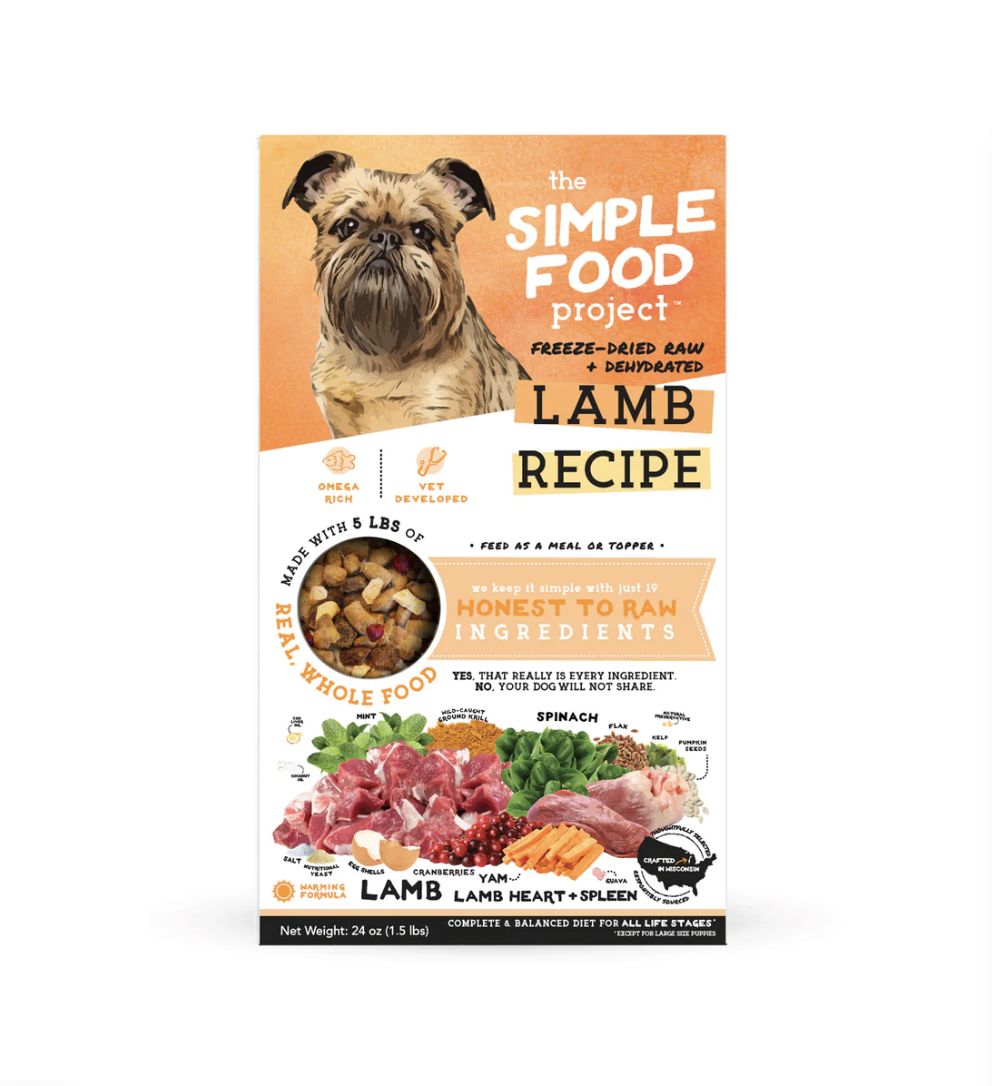 The Simple Food Project Dog Food - Lamb, Size: 1.5lb
