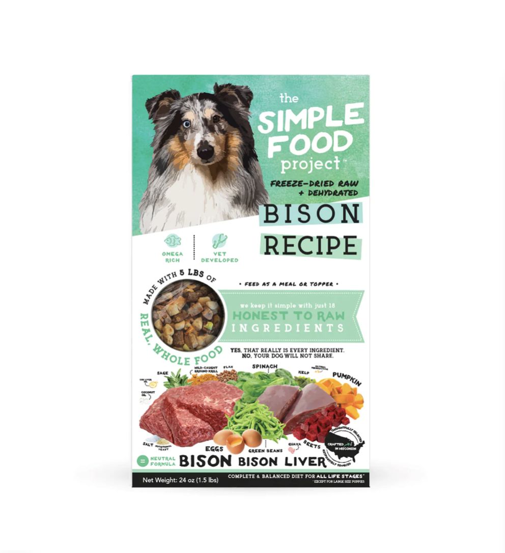 The Simple Food Project Dog Food - Bison, Size: 1.5lb