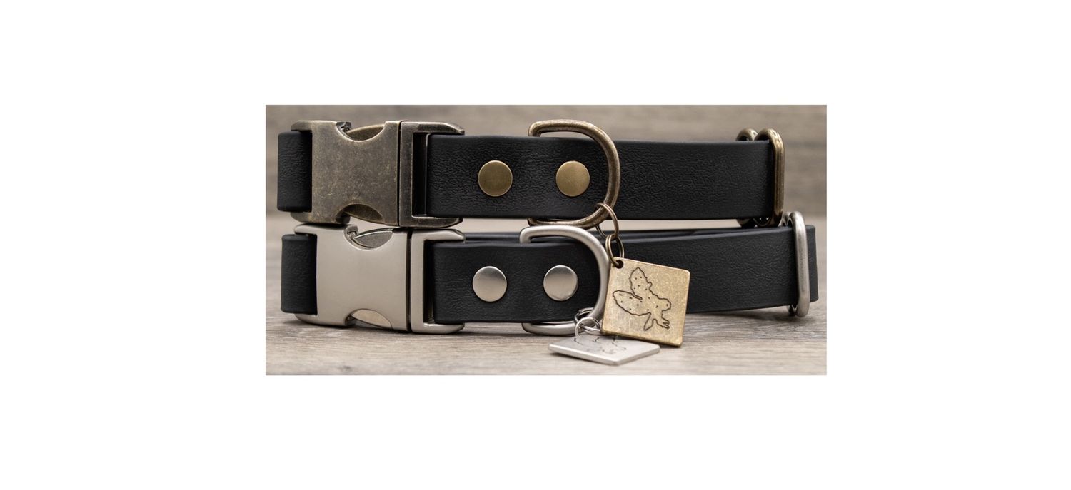 Hoot &amp; Co Collar/Leash - Jett, Material: Antique Brass, Size: SM