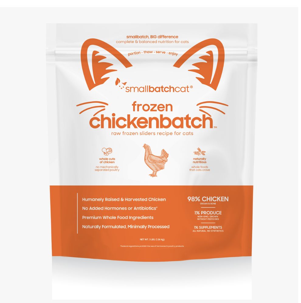 Small Batch Frozen Raw Cat Food - Chicken, Size: 3lb