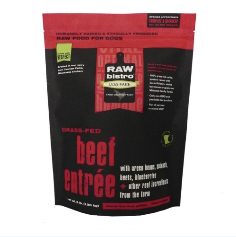 Raw Bistro Frozen Raw Dog Food - Beef, Size: 3 lb