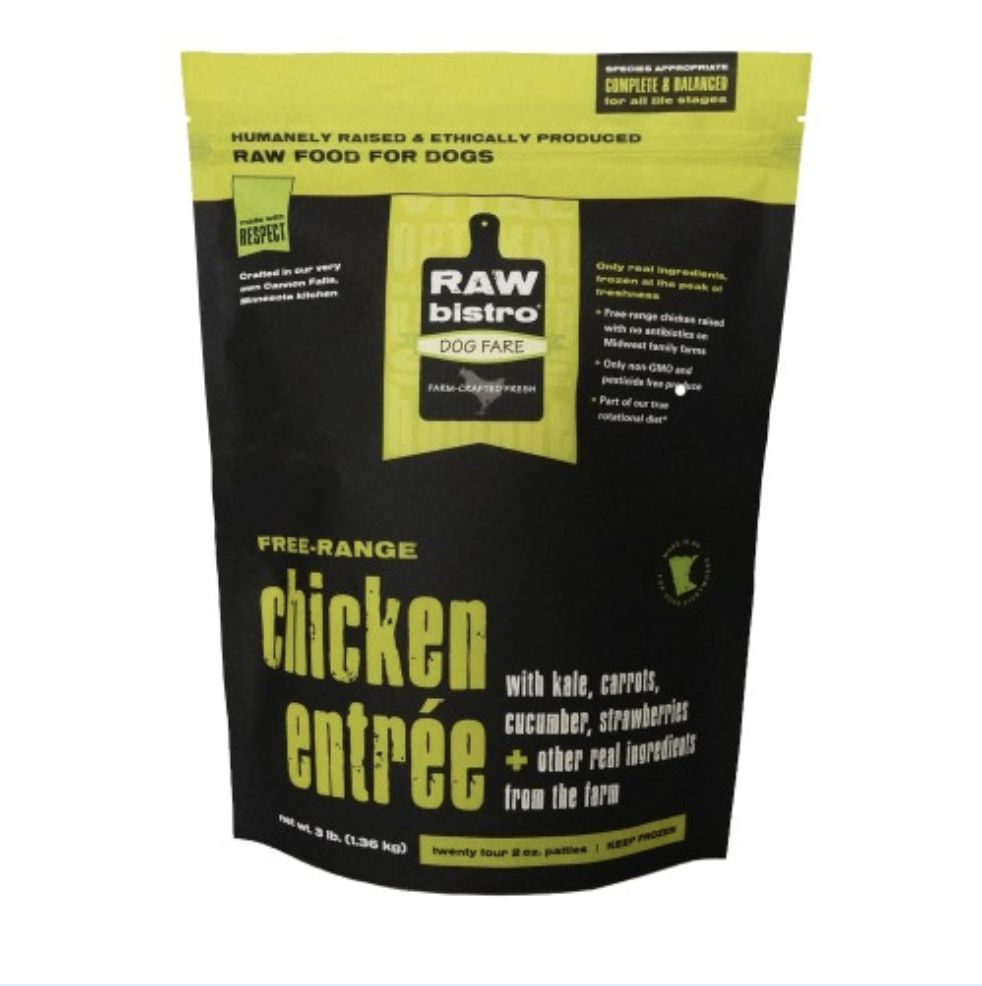 Raw Bistro Frozen Raw Dog Food - Chicken, Size: 3 lb