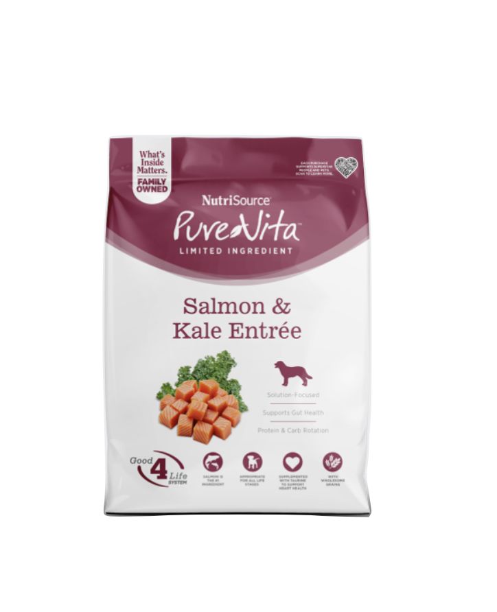 Pure Vita Dry Dog Food - Salmon &amp; Kale, Size: 4 lb