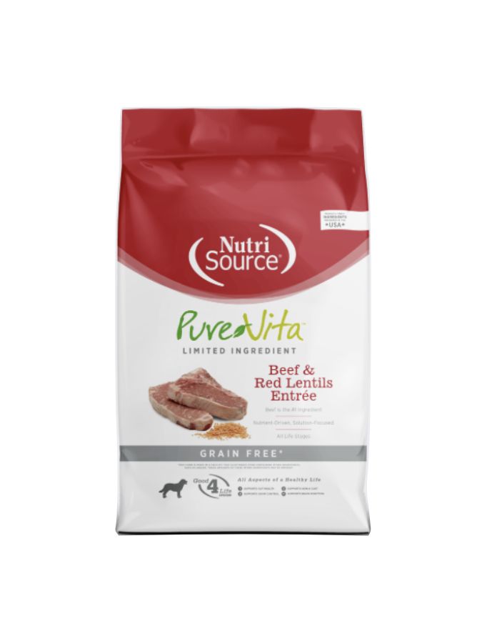 Pure Vita Dry Dog Food - Grain Free Beef &amp; Red Lentil, Size: 4 lb