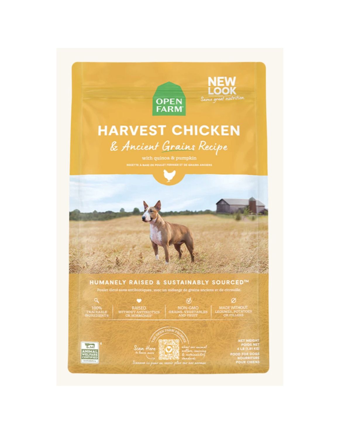 Open Farm Dry Dog Food - Chicken &amp; Ancient Grains, Size: 4lb