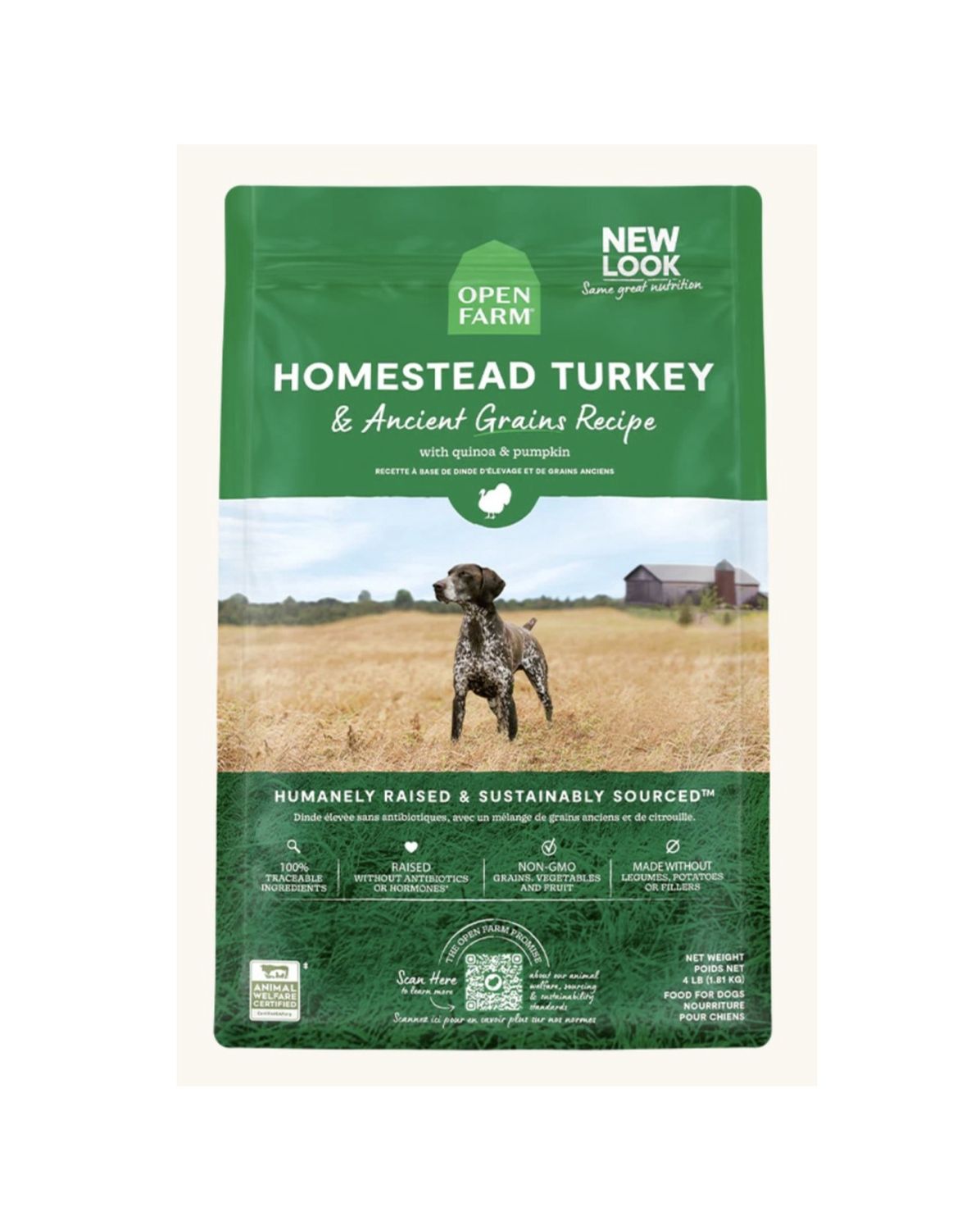 Open Farm Dry Dog Food - Turkey &amp; Ancient Grains, Size: 4lb