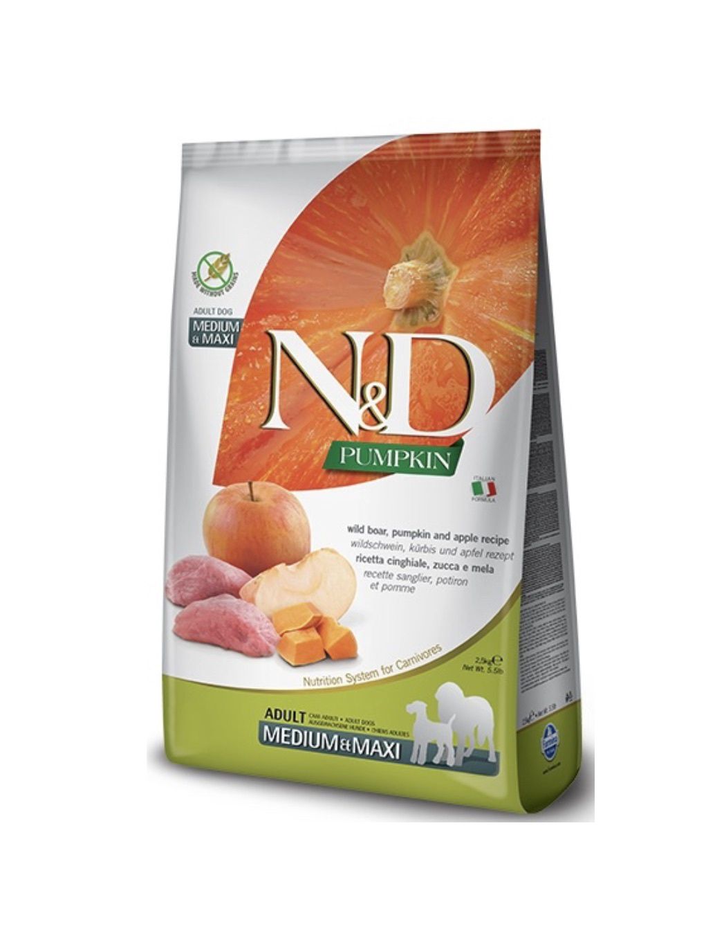 Farmina Pumpkin Dry Dog Food - Wild Boar &amp; Apple Adult, Size: Md/Max 5.5lb