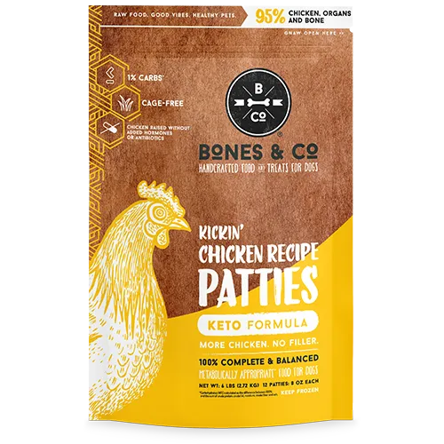 Bones &amp; Co. Raw Dog Food - Kickin' Chicken, Size: 3lb