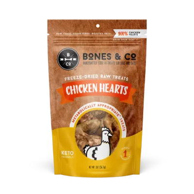Bones &amp; Co. Freeze Dried Treats - Chicken Hearts