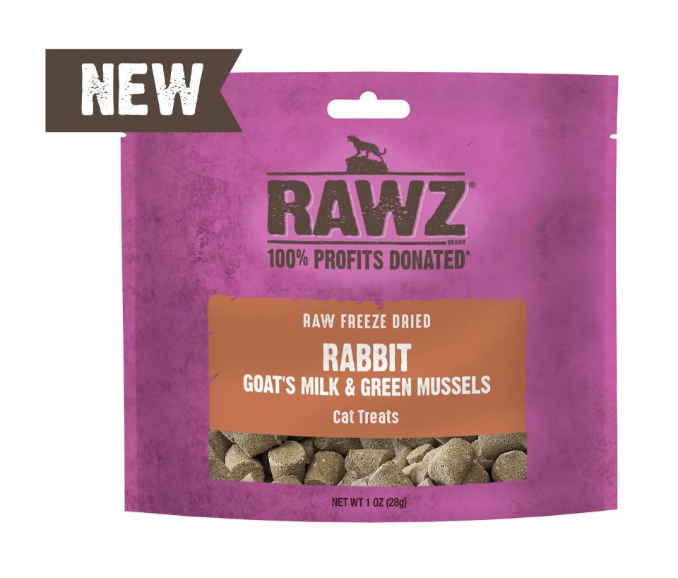 Rawz Freeze Dried Cat Treats - Rabbit w/ Goat's Milk &amp; Green Mussels