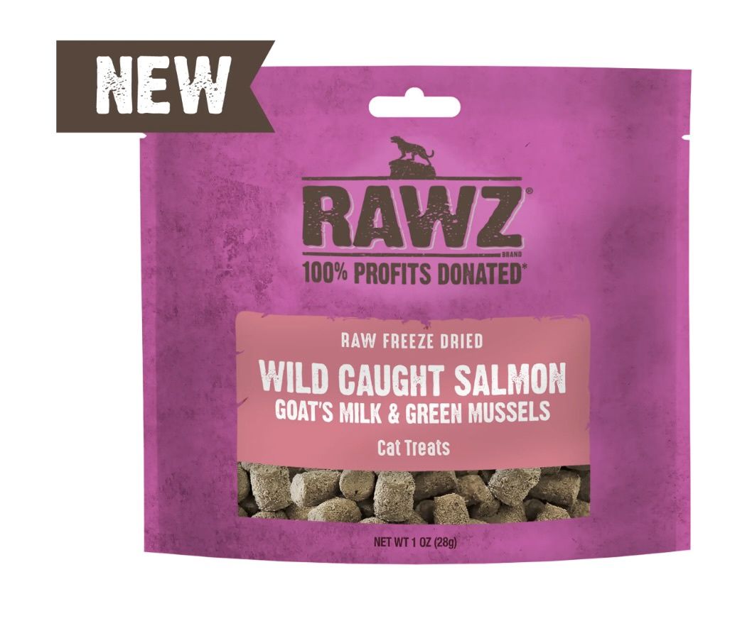 Rawz Freeze Dried Cat Treats - Wild Caught Salmon w/ Goat's Milk &amp; Green Mussels