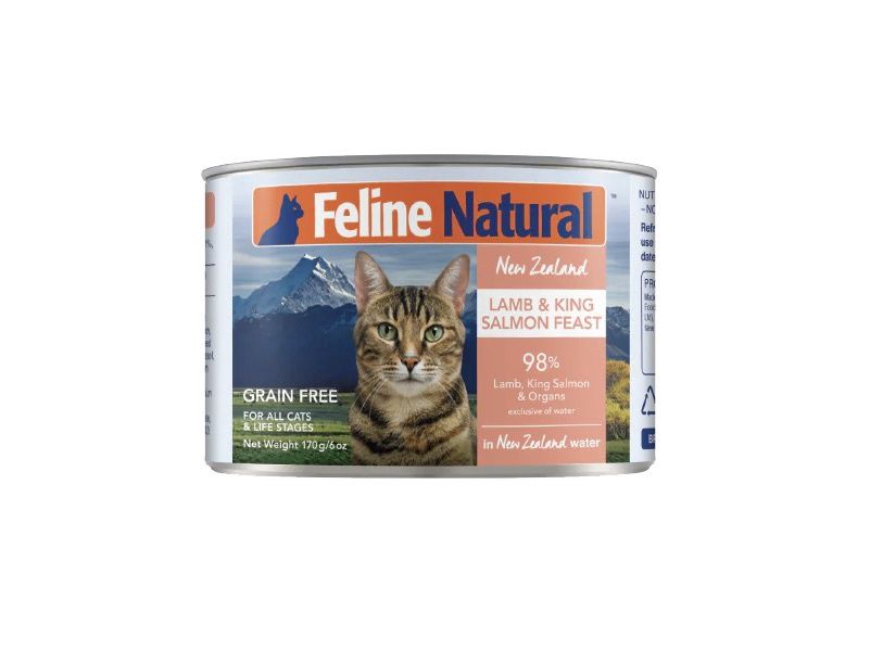 Feline Natural Wet Cat Food - Lamb &amp; King Salmon Feast, Size: 3oz Can