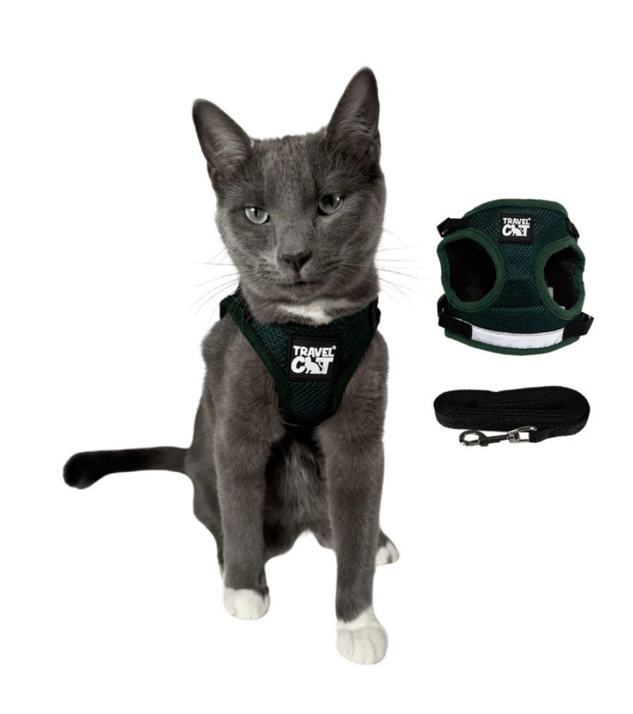 Travel Cat "The True Adventurer" Cat Harness - Emerald