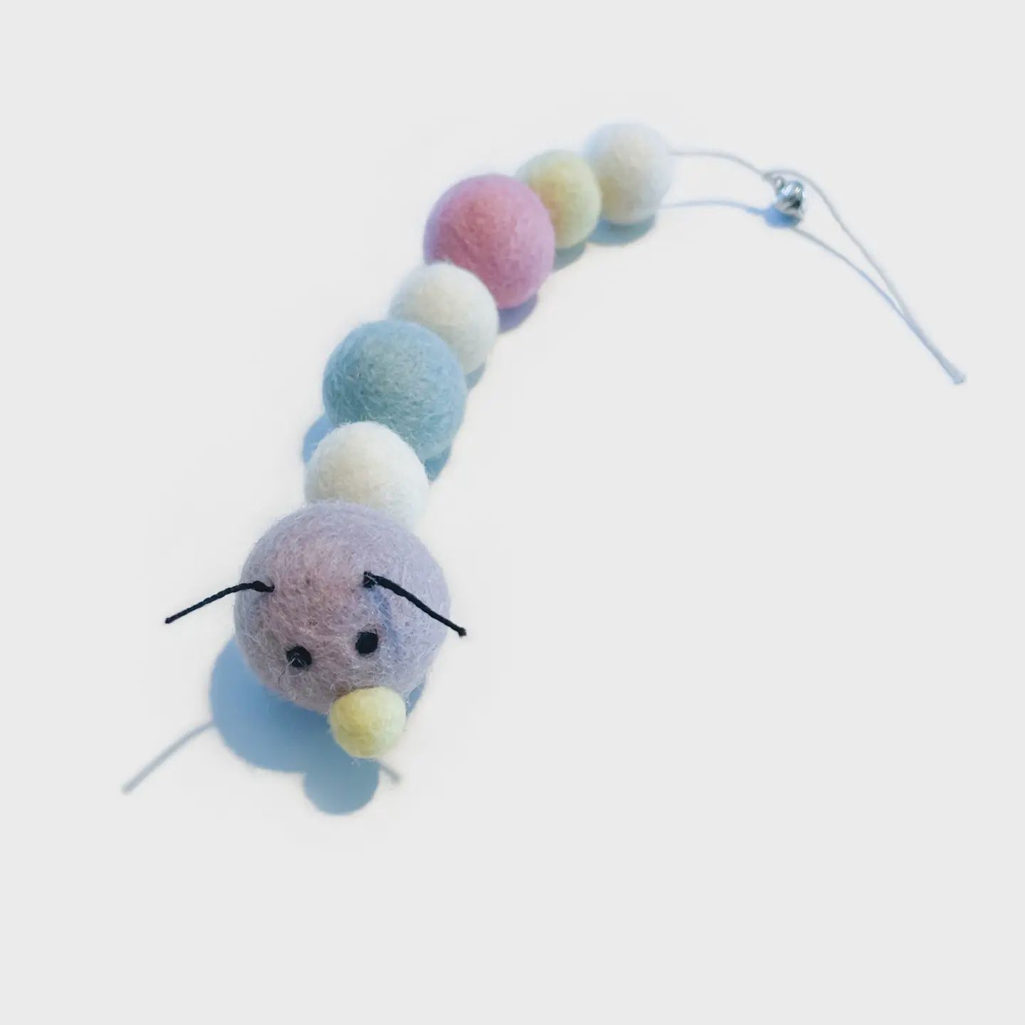 Friendsheep Eco Wool Caterpillar Toy, Colour: Pastel