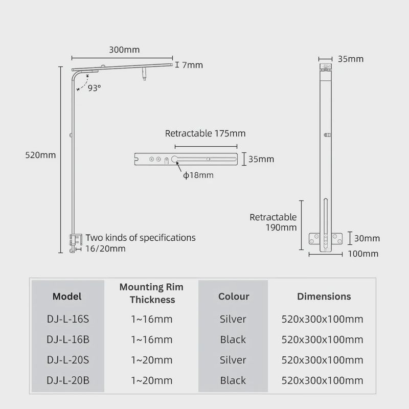 Week Aqua DJ-L Stand Light Bracket
