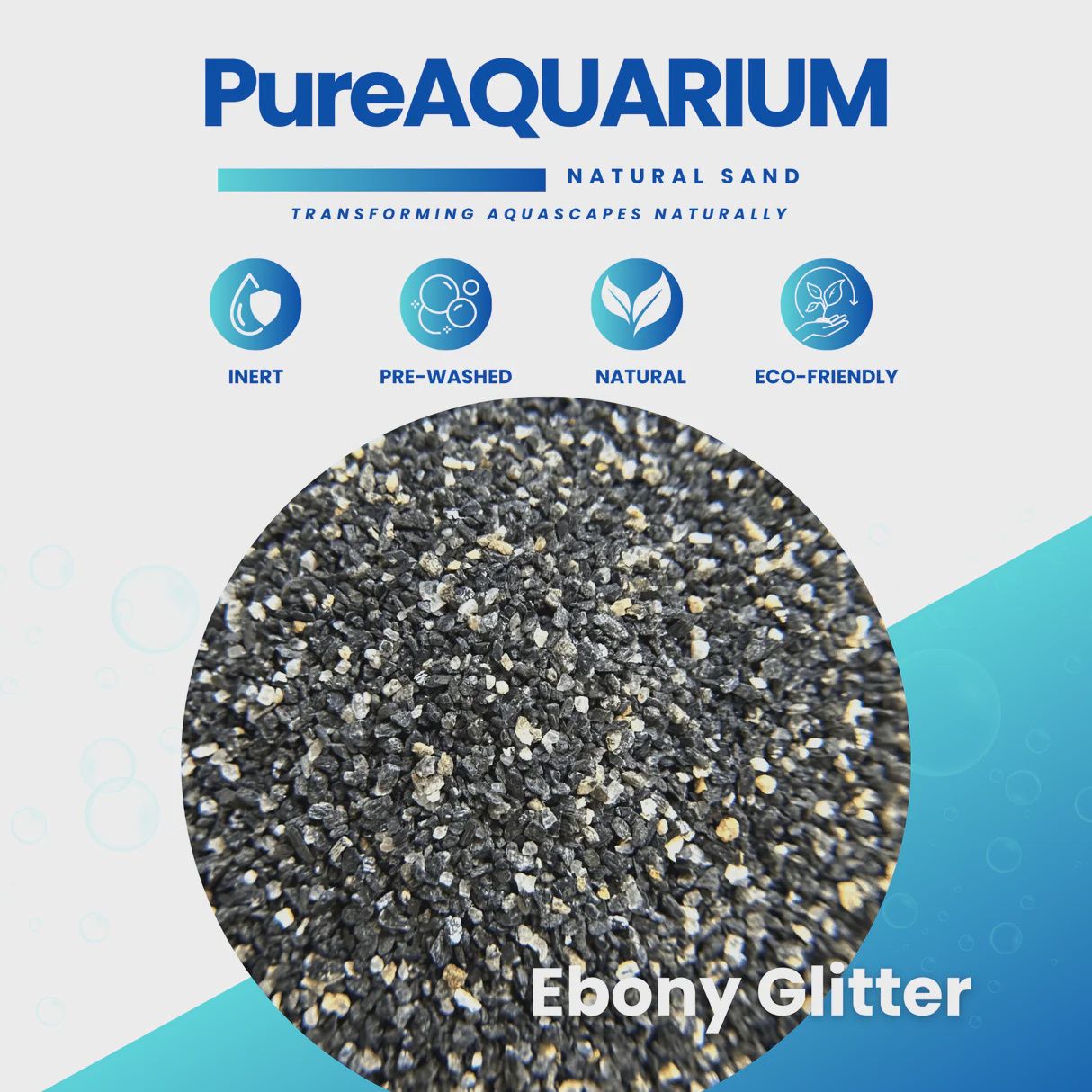 PureAquarium Natural Sand - Ebony Glitter