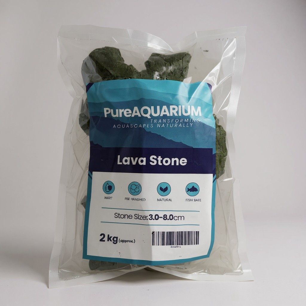 PureAquarium Natural Stone - Black Lava Stone