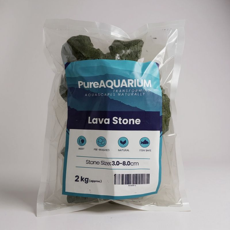 PureAquarium Natural Stone - Black Lava Stone