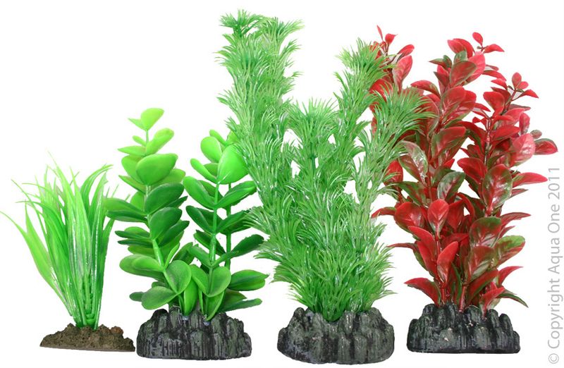 Aqua One Plastic Plant - 4 pack