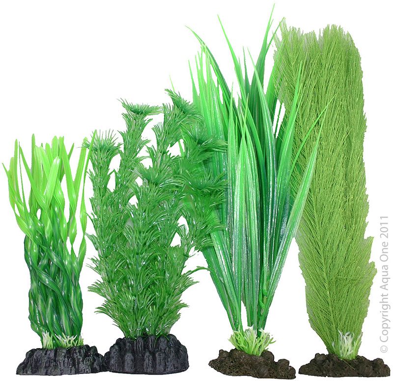 Aqua One Plastic Plant - 4pk