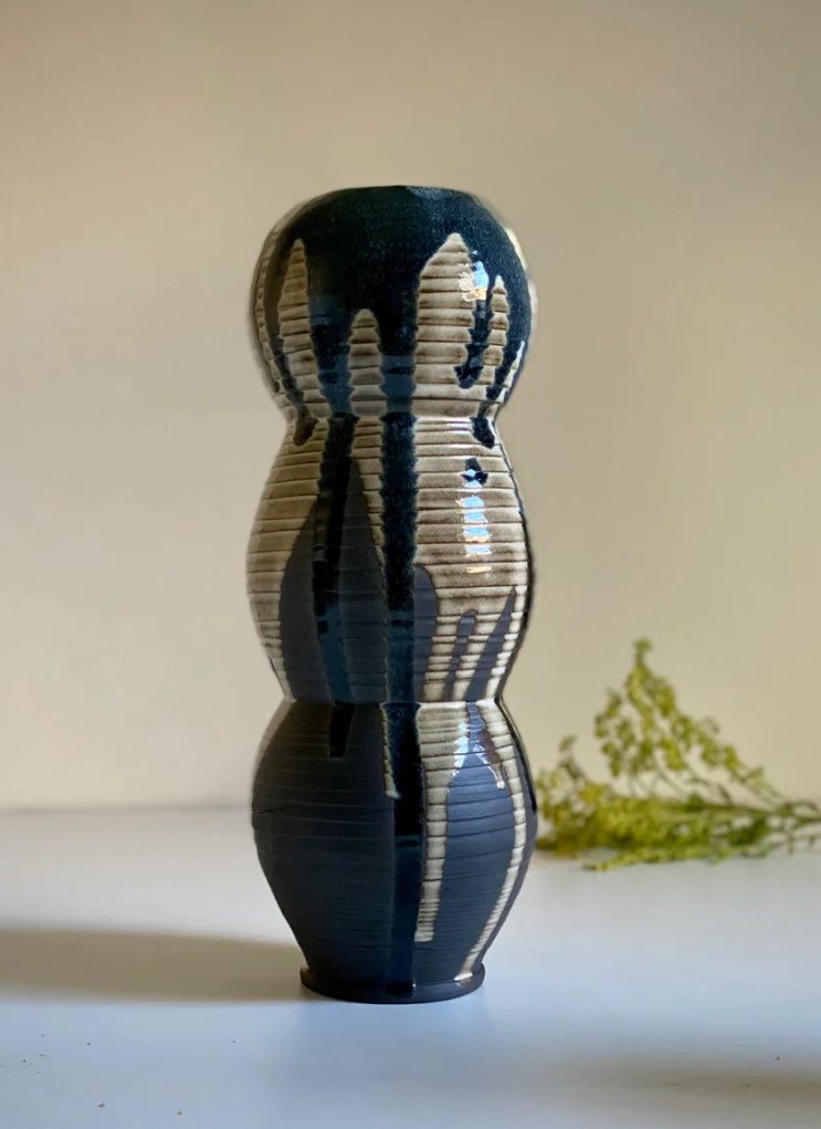 Obsidian Tall Drip Vase