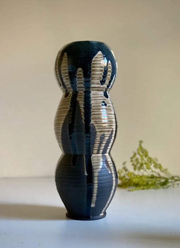 Obsidian Tall Drip Vase