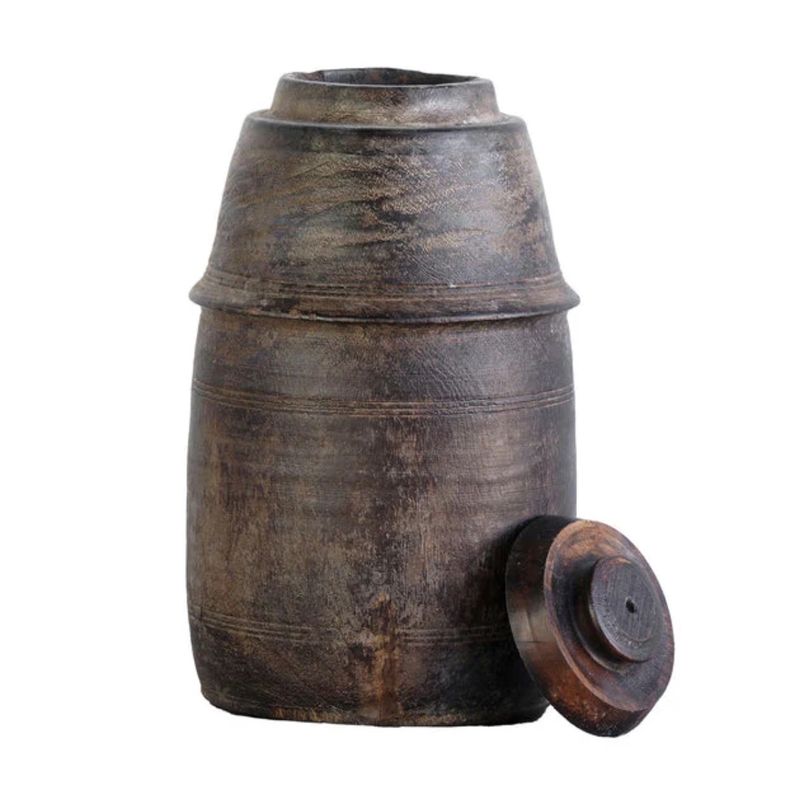 Vintage Wooden Spice Pots