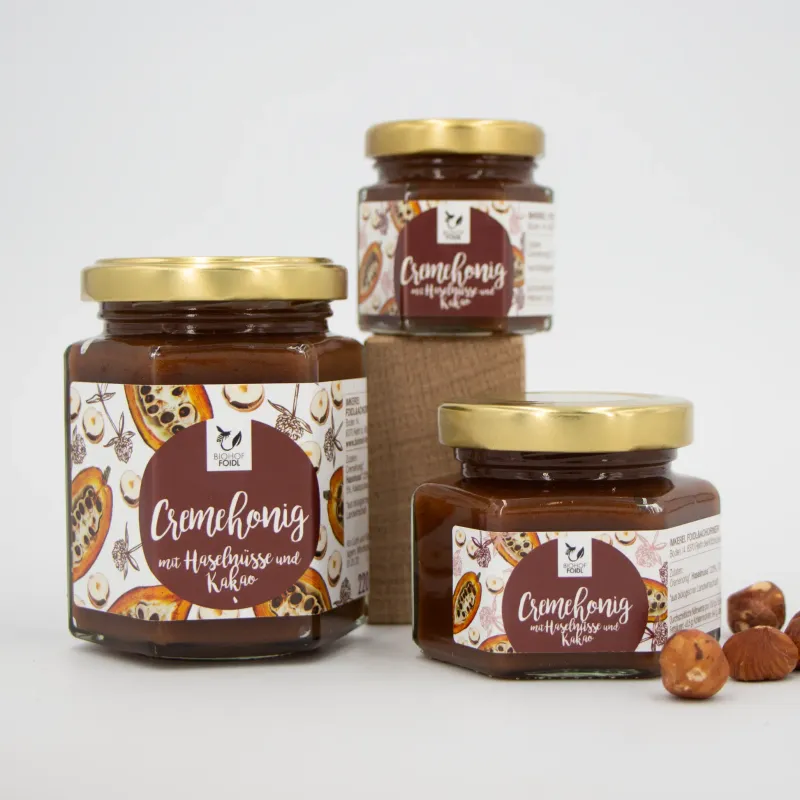 Cremehonig mit Haselnuss und Kakao