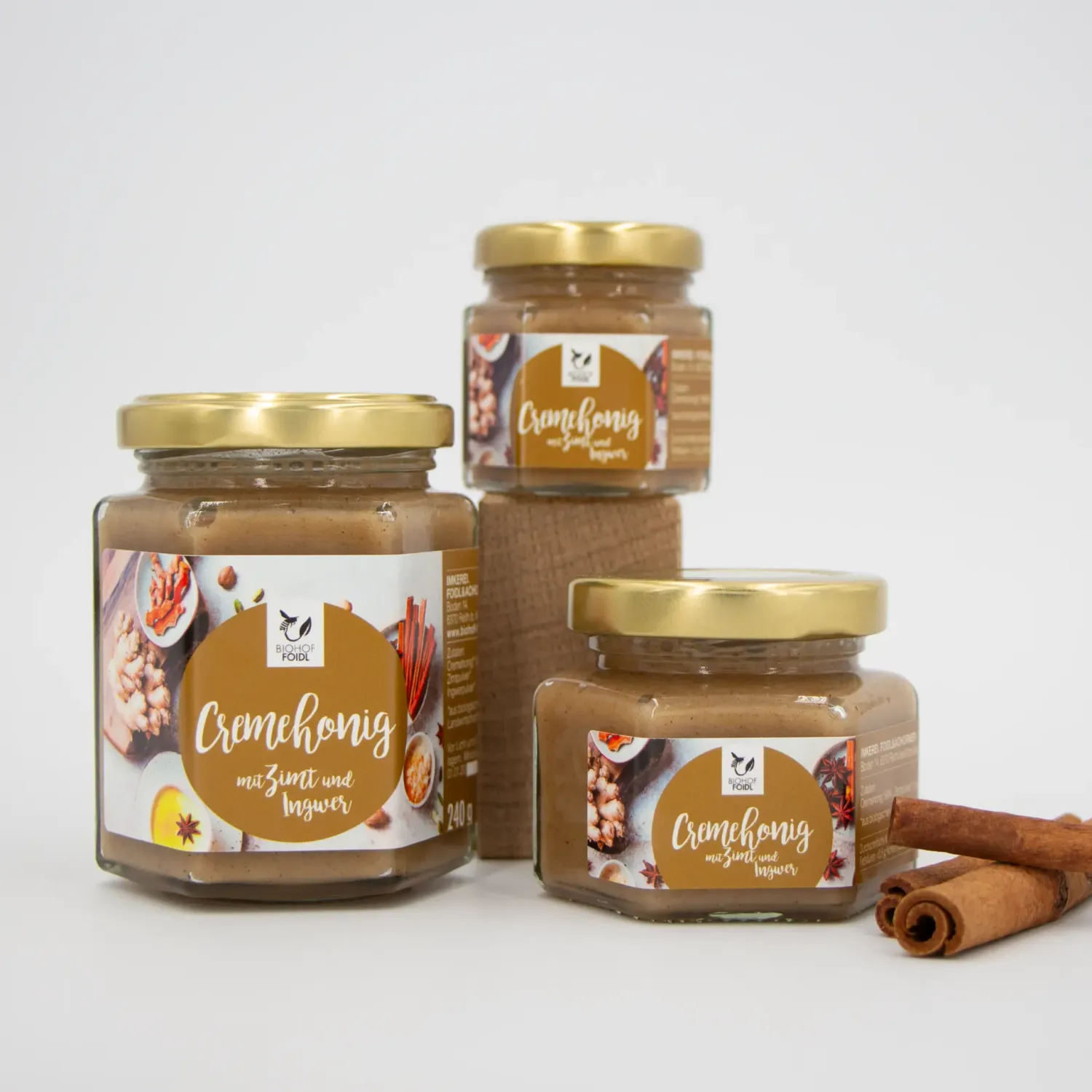 Cremehonig mit Zimt und Ingwer