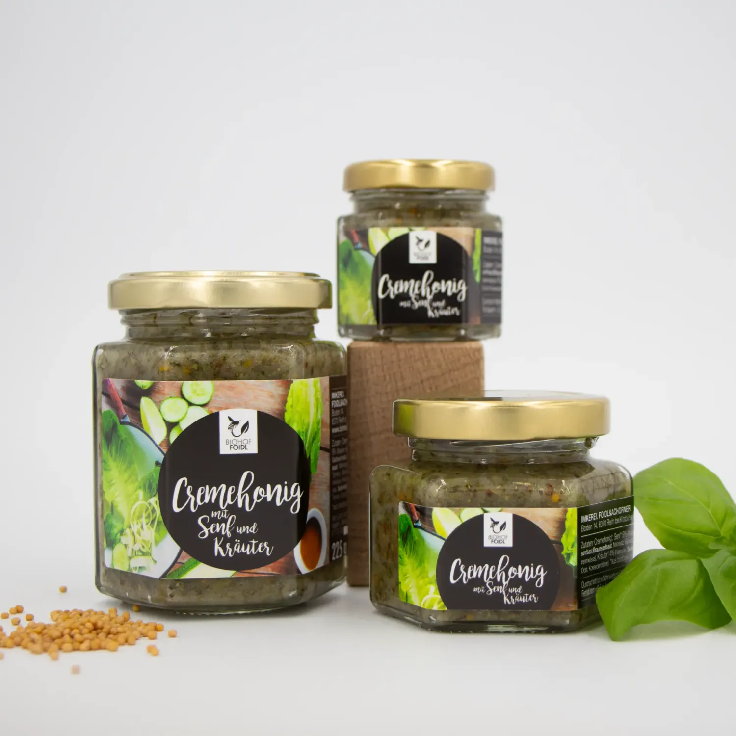 Cremehonig mit Senf und Kräuter